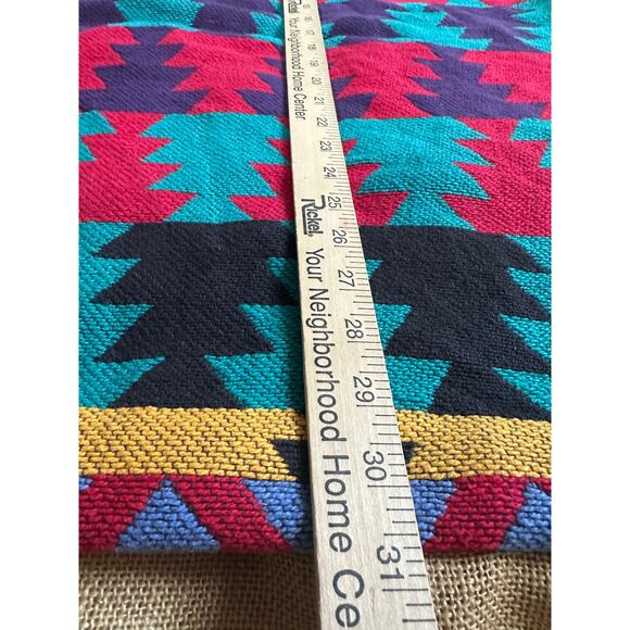 Vintage Navajo Tribal Throw Knit Blanket cotton Made In USA Reversible 62x48” - Picture 15 of 16